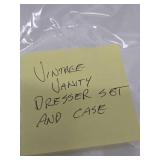 Antique Celluloid Vanity Set w/Original Leather Case