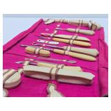 Antique Celluloid Vanity Set w/Original Leather Case