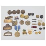 Group of Vintage Military Insignia Buttons etc