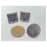 Group of Vintage Military Insignia Buttons etc