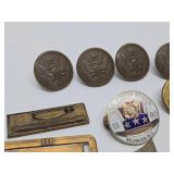 Group of Vintage Military Insignia Buttons etc