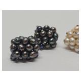 2 Sets of Genuine Freshwater Pearl & Sterling Silver Earrings