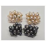 2 Sets of Genuine Freshwater Pearl & Sterling Silver Earrings