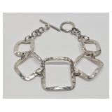 Modernist Hammered Sterling Silver Bracelet