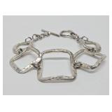 Modernist Hammered Sterling Silver Bracelet