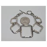 Modernist Hammered Sterling Silver Bracelet