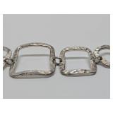 Modernist Hammered Sterling Silver Bracelet