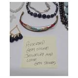 Nice Group of Assorted Gemstone Jewelry & Loose Stones