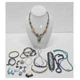 Nice Group of Assorted Gemstone Jewelry & Loose Stones