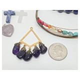 Nice Group of Assorted Gemstone Jewelry & Loose Stones
