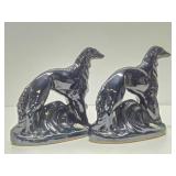 Pair of Signed ROSEMEADE Art Deco Borzoi or Wolfhounds