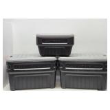 3 Nice Condition RUBBERMAID Action Packer Bins w/Lids