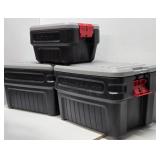 3 Nice Condition RUBBERMAID Action Packer Bins w/Lids