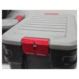 3 Nice Condition RUBBERMAID Action Packer Bins w/Lids