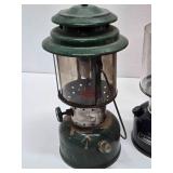 2 Vintage COLEMAN Lanterns - One w/Red Travel Case