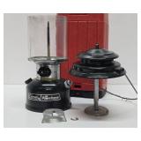 2 Vintage COLEMAN Lanterns - One w/Red Travel Case