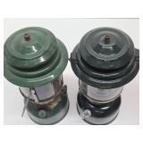 2 Vintage COLEMAN Lanterns - One w/Red Travel Case