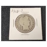1908 Barber Half Dollar Coin
