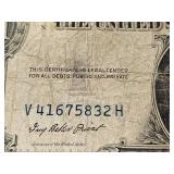 US Silver Certificate One Dollar Bills from 1935 and 1957