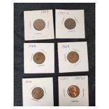 Lot of Vintage Lincoln Wheat Pennies including 1928, 1934, 1941-D, and UNC 1958-D