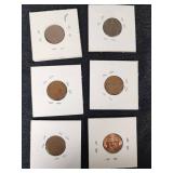 Lot of Vintage Lincoln Wheat Pennies including 1928, 1934, 1941-D, and UNC 1958-D