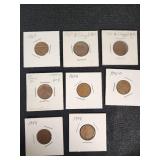 Lot of Vintage Lincoln Wheat Pennies including 1928, 1934, 1941-D, and UNC 1958-D