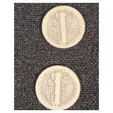 Lot of Mercury Dimes Including 1923, 1924, and 1940 Coins