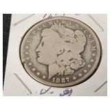 1887 Morgan Silver Dollar Coin