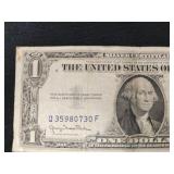 Lot of 3 US Silver Certificates One Dollar Bills Series 1935 and 1957