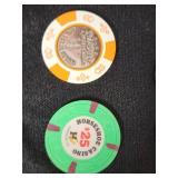 Collection of Casino Chips and Tokens including Binion