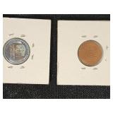 Lot of 5 Lincoln Wheat Pennies including 1943 Steel and 1944 Shell Case Varieties