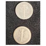 Lot of 8 Mercury Dimes from the 1920s and 1930s