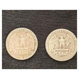1949 and 1950 Washington Quarter Dollars