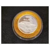 Palms Casino Limited Edition Ten Dollar Gaming Token featuring .999 fine silver.