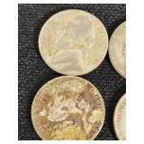 Lot of 21 Jefferson Nickels from 1942-1945 with Various Mint Marks