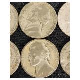 Lot of 21 Jefferson Nickels from 1942-1945 with Various Mint Marks