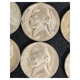 Lot of 21 Jefferson Nickels from 1942-1945 with Various Mint Marks