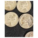 Lot of 21 Jefferson Nickels from 1942-1945 with Various Mint Marks