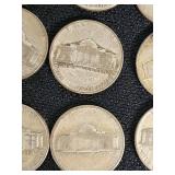 Lot of 21 Jefferson Nickels from 1942-1945 with Various Mint Marks