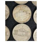 Lot of 21 Jefferson Nickels from 1942-1945 with Various Mint Marks