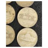 Lot of 21 Jefferson Nickels from 1942-1945 with Various Mint Marks