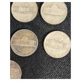 Lot of 21 Jefferson Nickels from 1942-1945 with Various Mint Marks