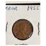 Lot of 1955 Lincoln Wheat Pennies Including Errors and Varieties