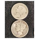 Lot of 4 Mercury Dimes