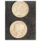 Lot of 4 Mercury Dimes