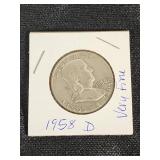 1958 D Franklin Half Dollar