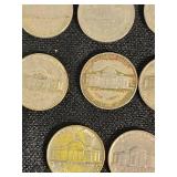 Set of Jefferson Nickels from 1938-1959 including Some 1942-1945 Wartime Nickels