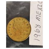 Lot of World Coins Including 1968 Mexico Cinco Centavos and 1963 UK Penny