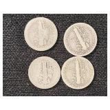 1940, 1937, 1918 and 192x Mercury Dimes