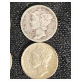 Mercury Dimes 1937, 1941, 1945, 1928